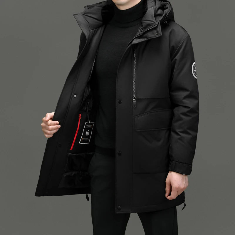 新正波司登冬季加厚极寒2024新款鹅绒商务高端男士保暖派克中长款