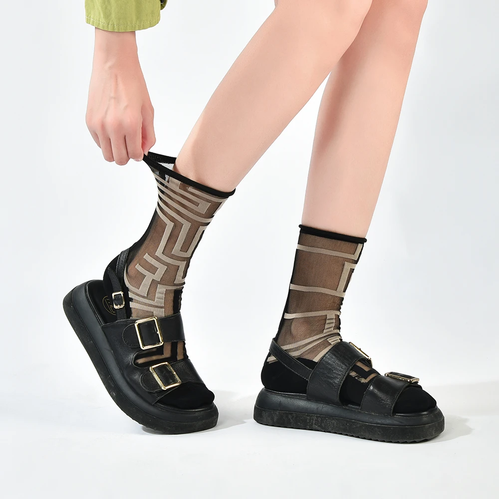 设计师款水晶丝袜不对称AB丝袜