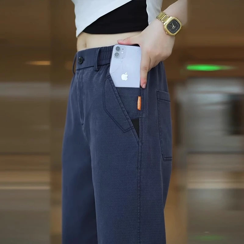 啄木鸟天丝莱赛尔休闲裤男春秋季潮流垂感长裤子直筒宽松男士青年