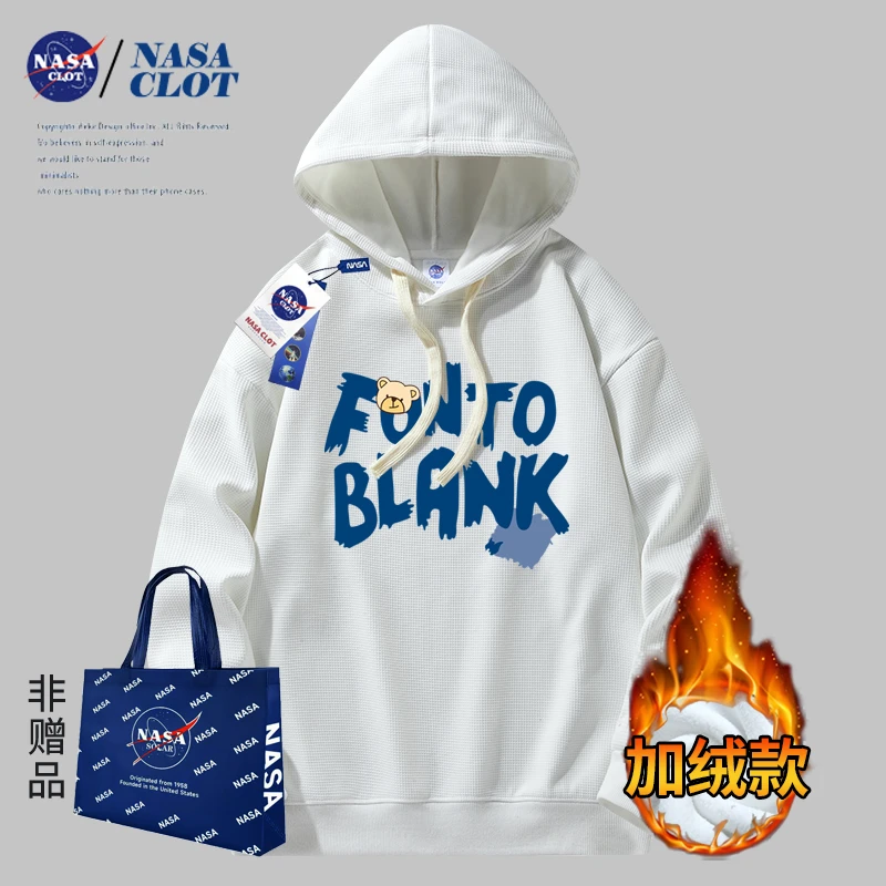 NASA联名2023秋冬新款字母潮牌长袖情侣日常运动上衣青春潮流卫衣