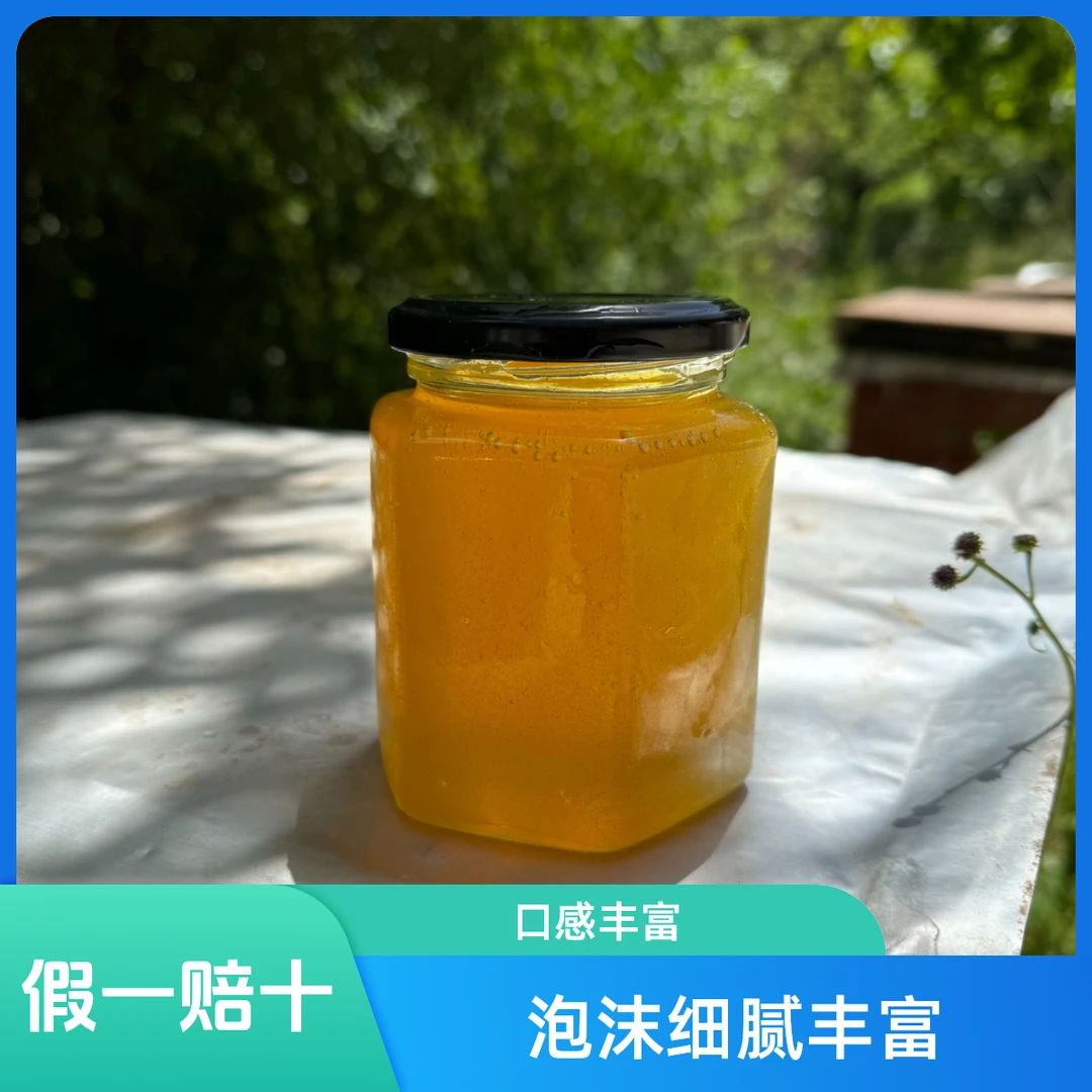 跑山赶集｛秦岭生蜂蜜｝秦岭农家土蜂蜜每瓶净重500克  液体鲜蜜