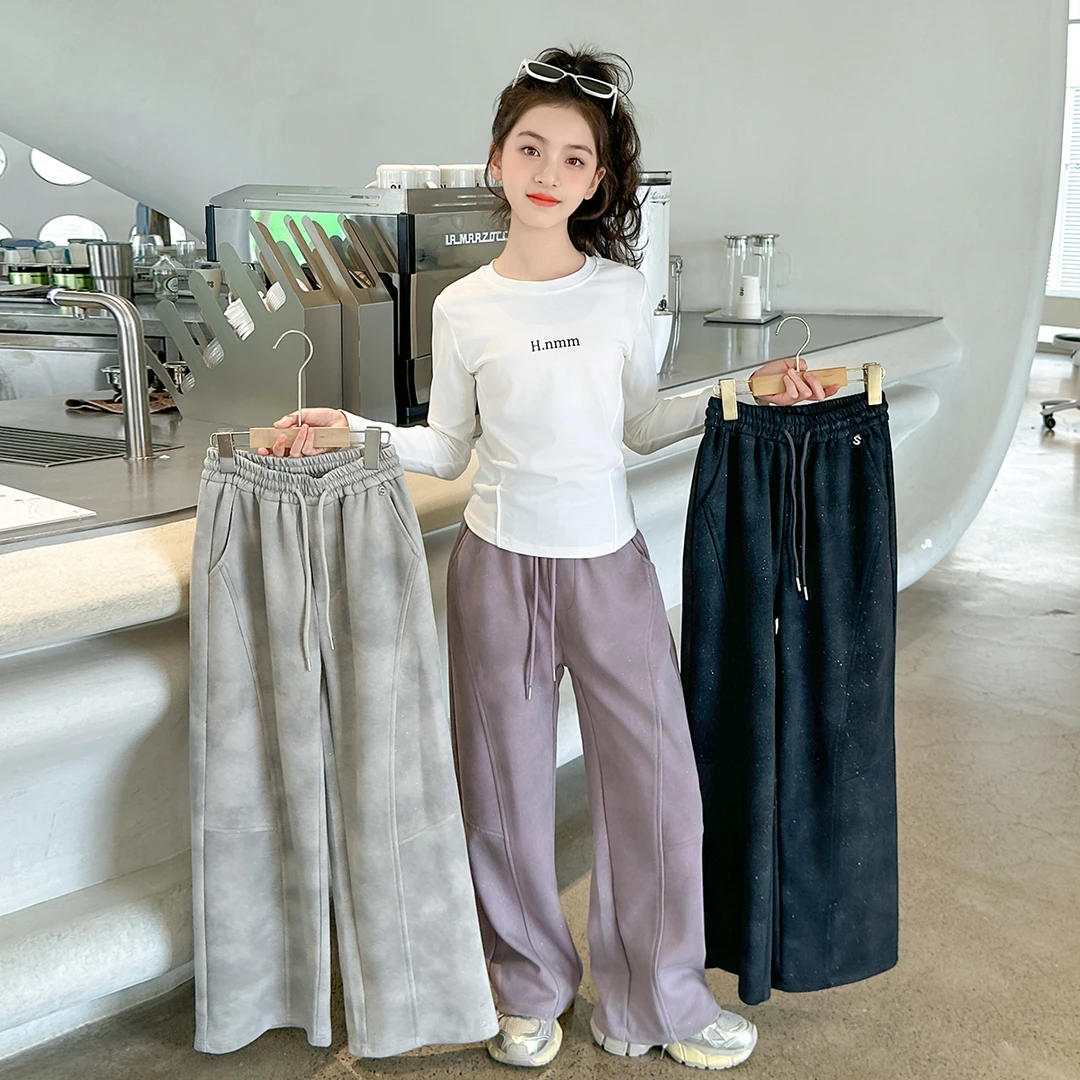 香蕉裤女阔腿裤2024秋季新款显瘦弯刀宽松抽绳休闲运动卫裤Q61390