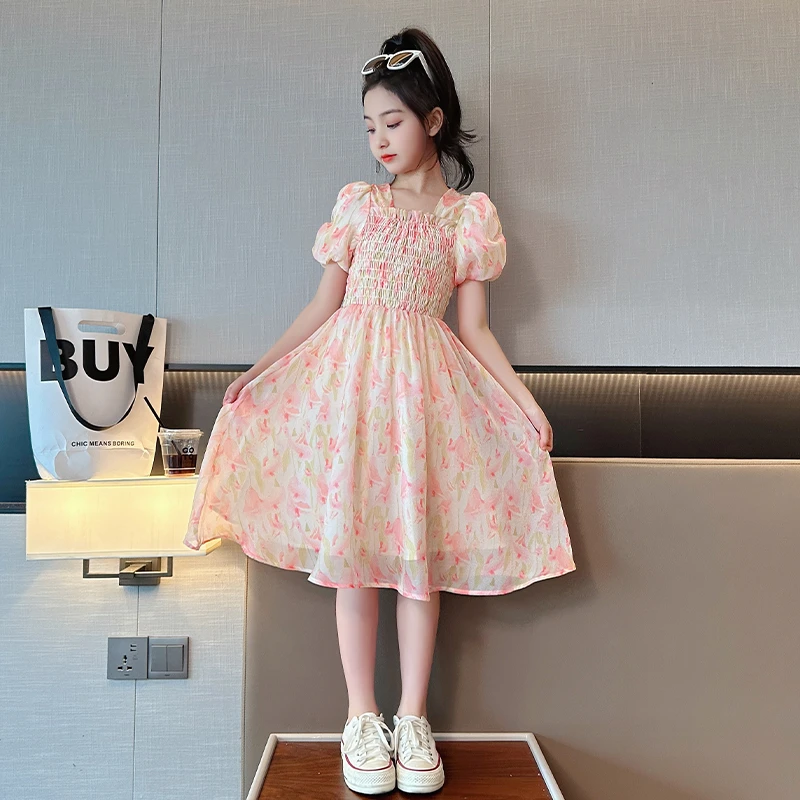 2024新款夏季女童连衣裙甜美夏季时尚洋气花色女童裙子WPH10216