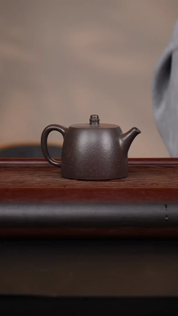 【闪购商品】紫砂茶壶汉铎壶 天青泥 170cc