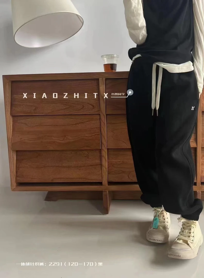 2025百搭儿童运动裤 韩版复古时尚运动一体绒针织裤