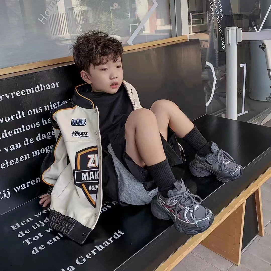 2023冬款儿童休闲加绒运动鞋 男女童加厚加绒韩版秋冬老爹鞋