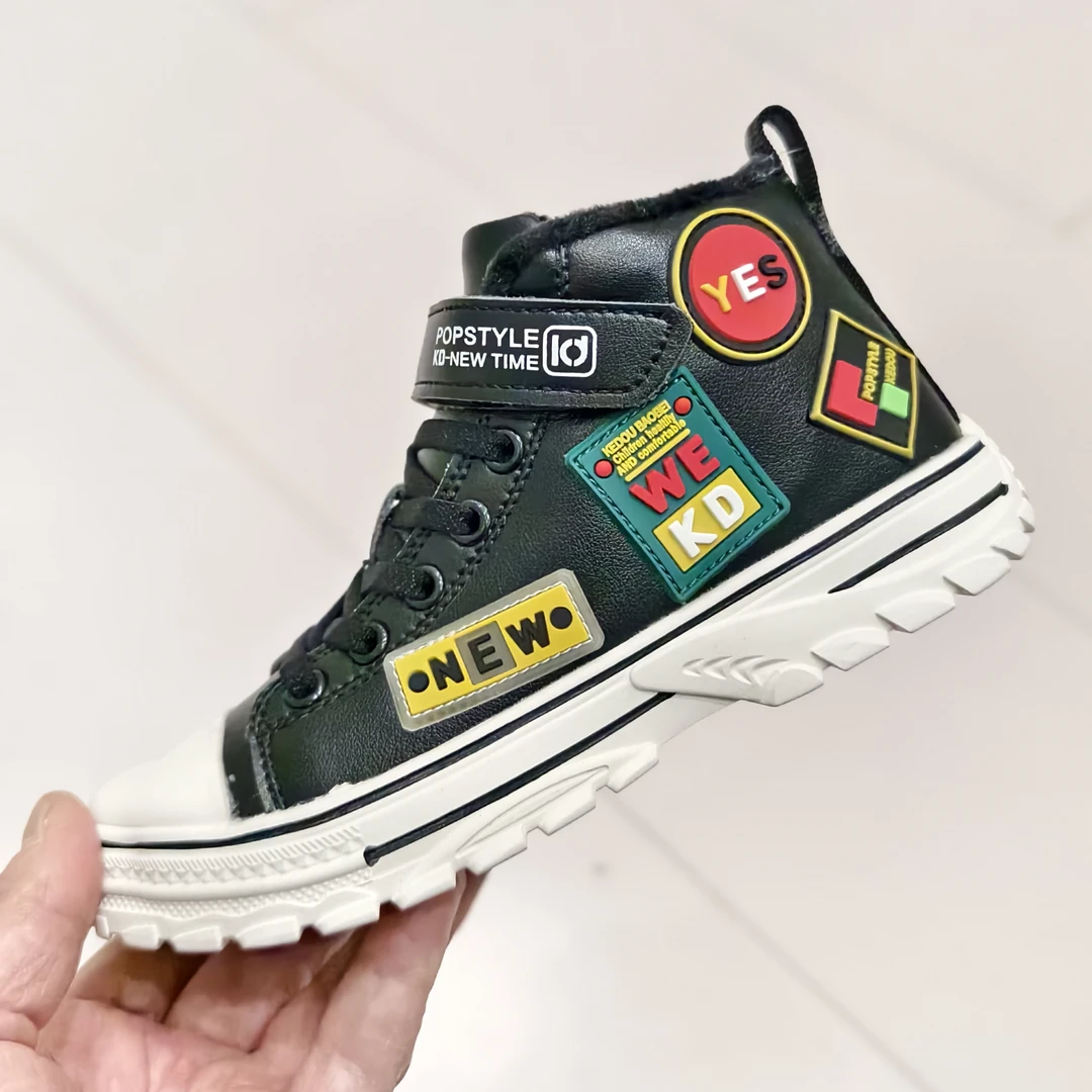 蝌蚪宝贝童鞋儿童运动鞋男童冬款新款加绒大棉女童鞋子中大童跑步