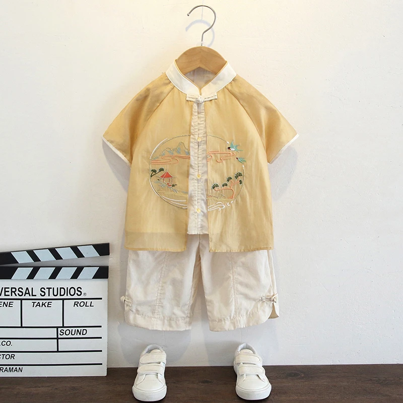 儿童高端品质古风汉服宝宝生日国风周岁六一中秋游玩演出礼服唐装