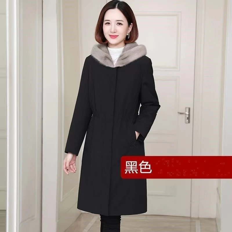 韩版派克服大衣中长款派克貂绒三穿冬季休闲气质时尚百搭【2306】