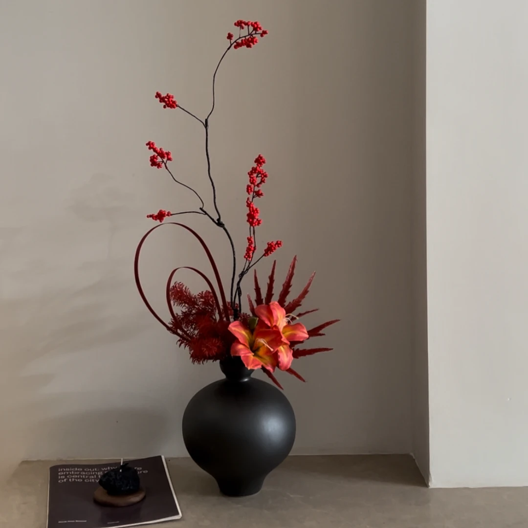 忘忧 设计师手扎花束仿干花花束仿真花绢花样板间客厅摆件