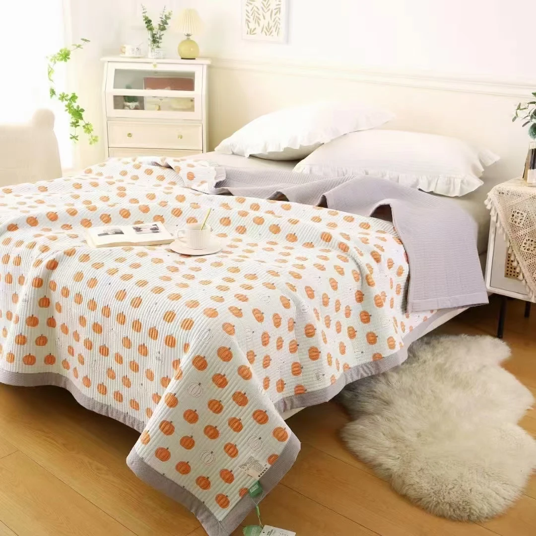 A类亲肤泡泡棉包边床盖，夹棉绗缝防滑不起皱床单四季通用