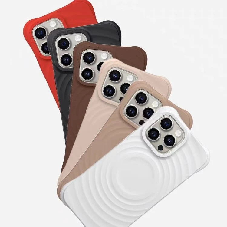 潮牌MagSafe磁吸波漾壳16Promax15pro液态硅胶手机壳防摔14纯色