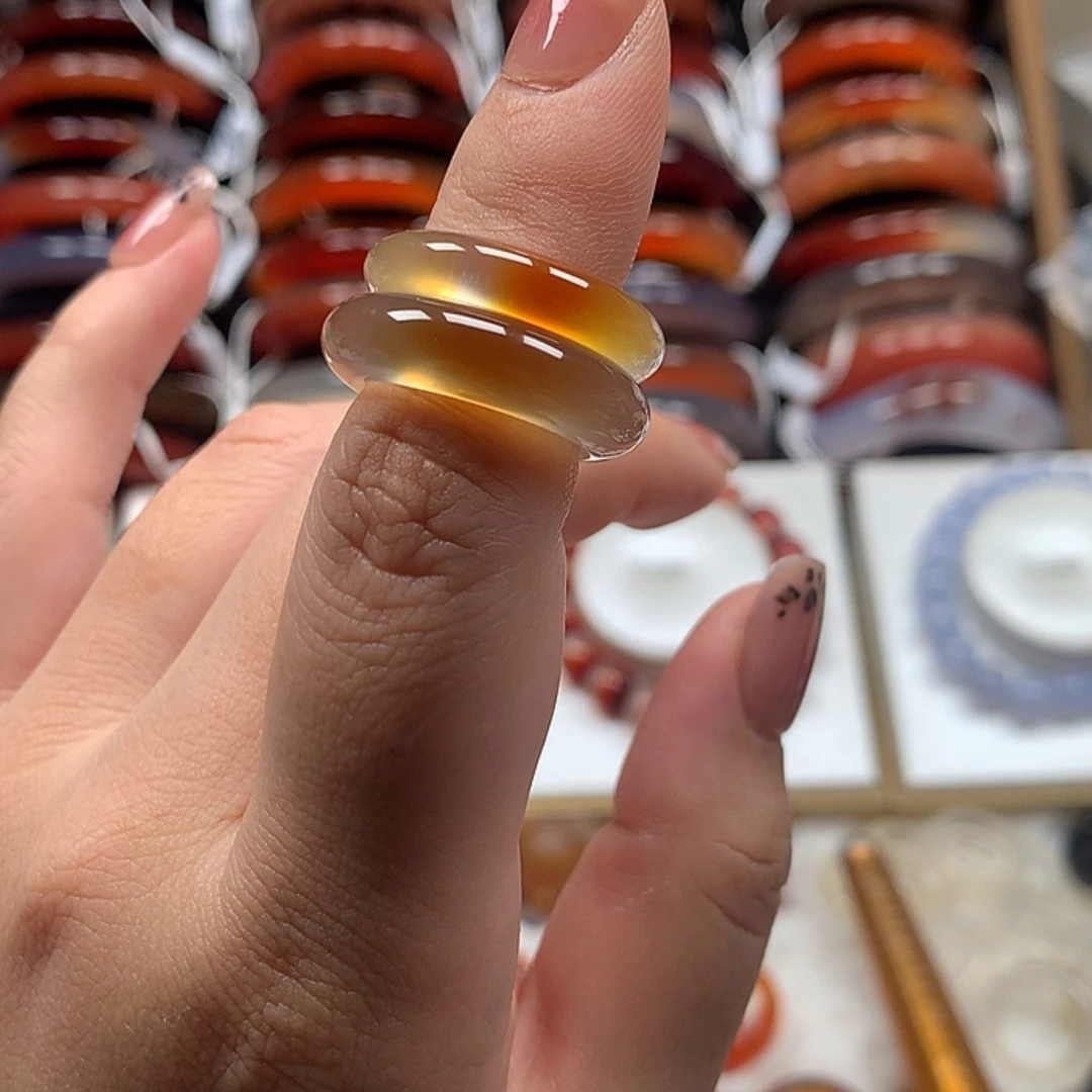 【闪购商品】玛瑙/玉髓戒指银S925镶嵌老*