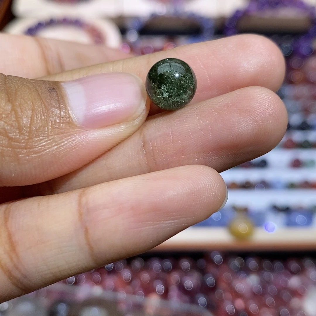 水晶绿幽灵戒指定制款银S925镶嵌一****好