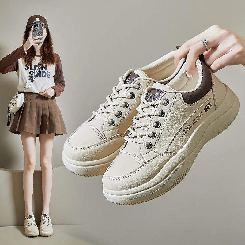2024春秋小白鞋新款韩版ins女学生厚底增高运动板鞋休闲街拍KS