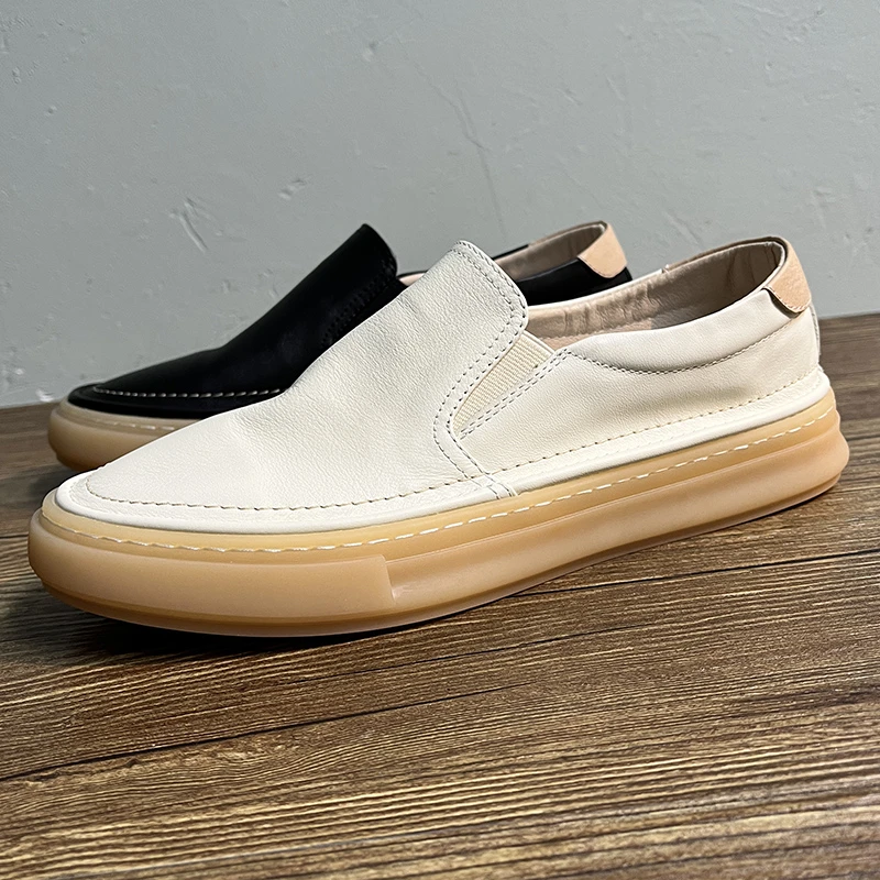 真皮透气乐福鞋男款软皮舒适懒人鞋一脚蹬软底休闲鞋子薄款男鞋