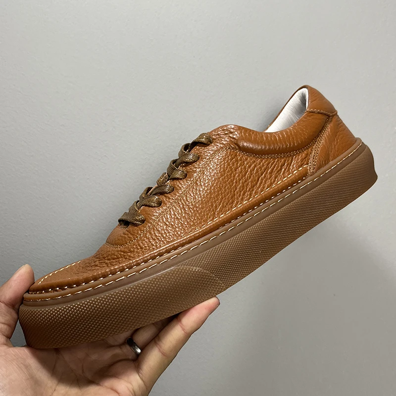 断码清仓   板鞋男真皮单鞋休闲皮鞋百搭透气潮鞋平底复古男鞋