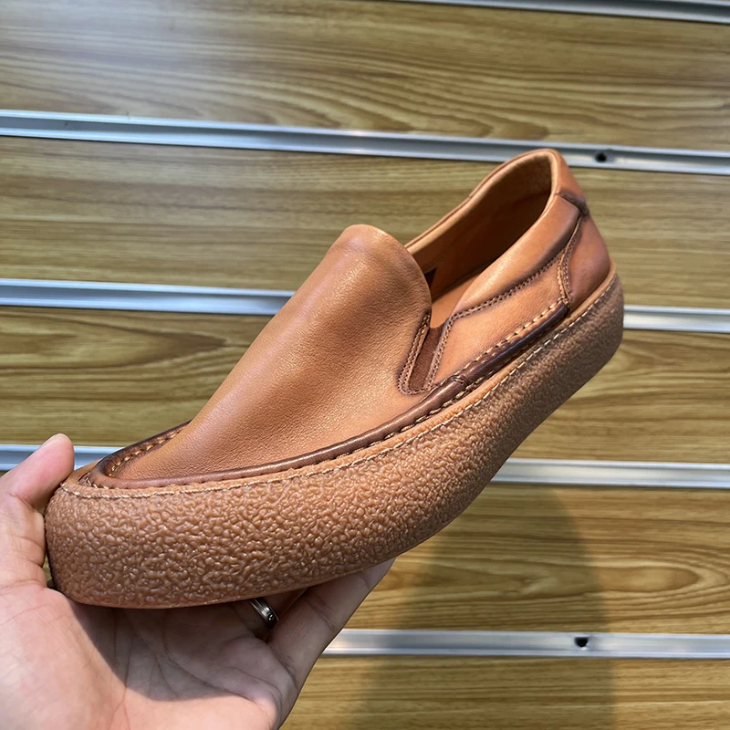 断码清仓  真皮懒人鞋一脚蹬男欧洲站男鞋复古休闲男鞋潮鞋乐福鞋