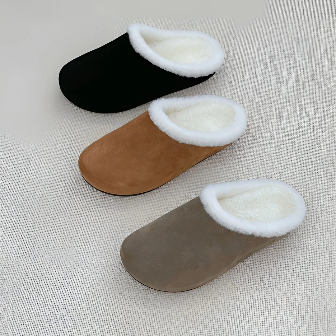 高品质秋冬新款 肉家简约风 博肯包头毛拖
