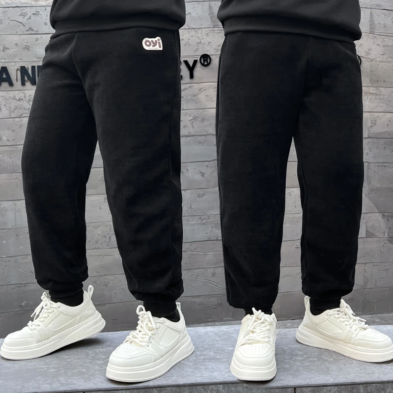 男童秋装裤子大码宽松中大童秋季长裤休闲运动裤男孩螺纹春秋款潮