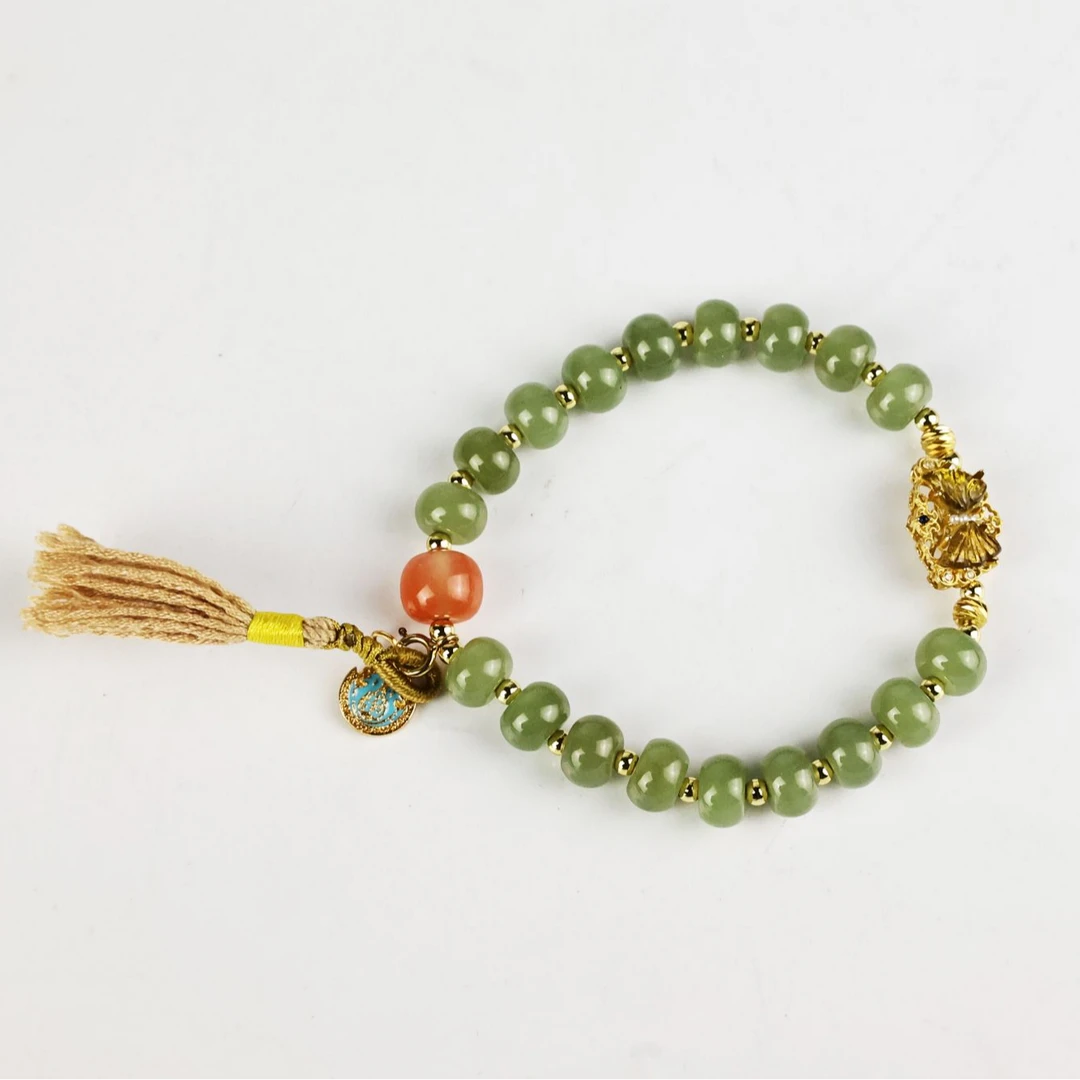 琪玲珠宝和田玉碧玺蝴蝶手串