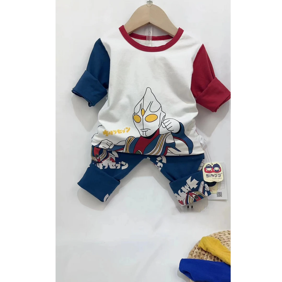 儿童休闲家居服春秋长袖男童宝宝连体男宝卡通春秋长袖