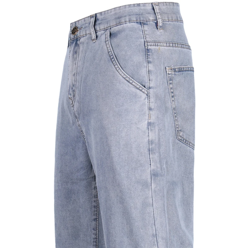 天丝九分牛仔裤男宽松直筒2024新款夏季薄款高腰休闲大码冰丝长裤