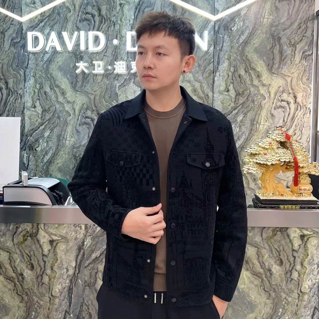 复古法式风情图案个性潮流针织夹克XJ0576