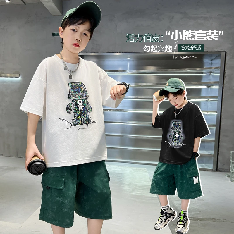 男童夏装套装2024新款中大童儿童夏季运动夏款男孩帅气两件套