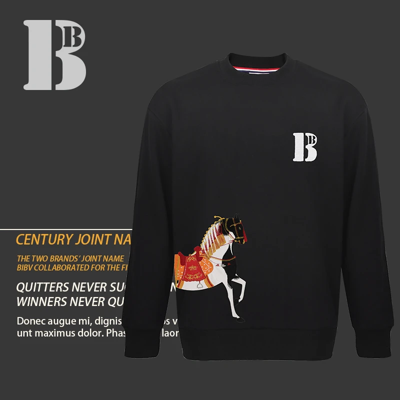 2025新款男士重工刺绣皇家伯爵战马卫衣 BLD039