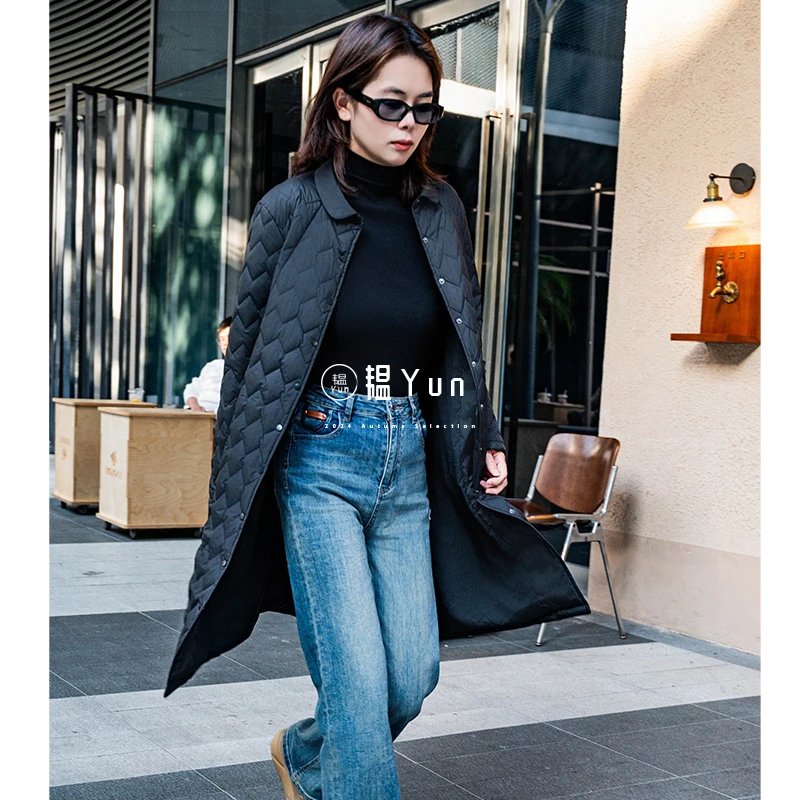 Yun/韫冬季新款时尚波浪格轻便棉服D241515028 M