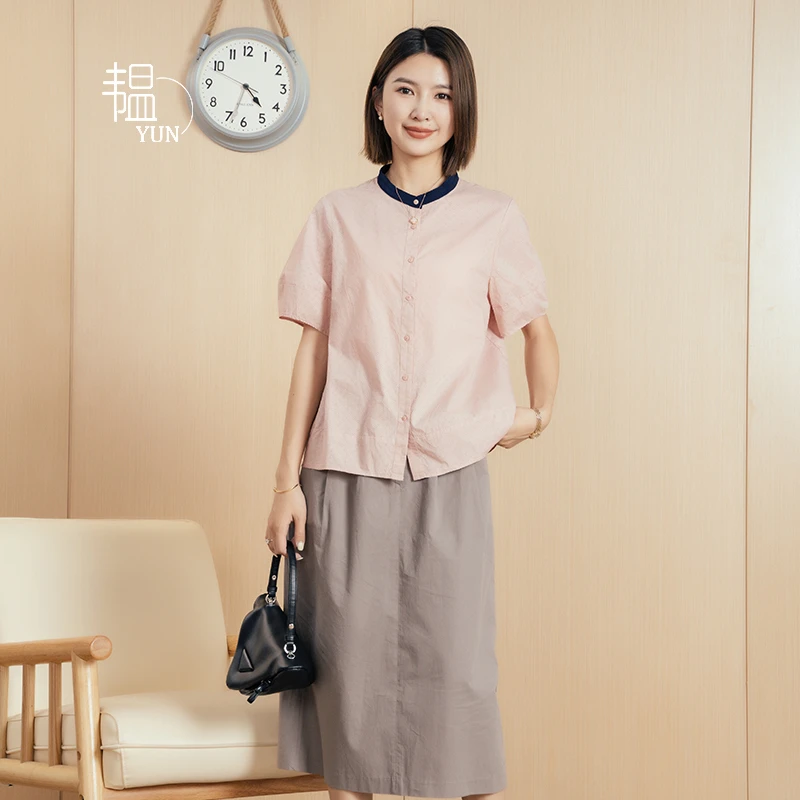 Yun/韫夏季新款文艺气质百搭休闲亲肤棉薄款衬衫B23212712
