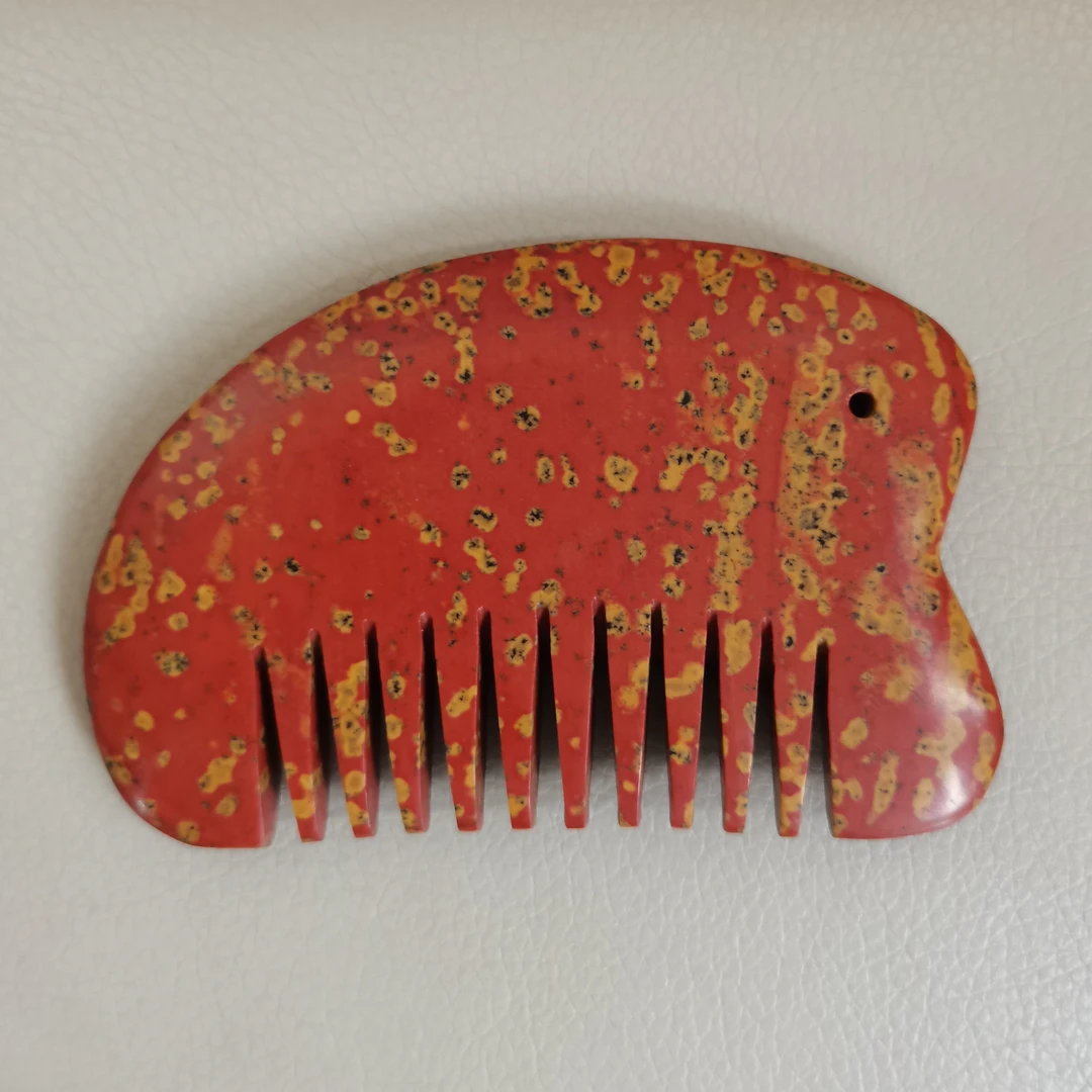 精品砭石满天星梳子按摩梳齿梳便携梳正宗泗水砭石