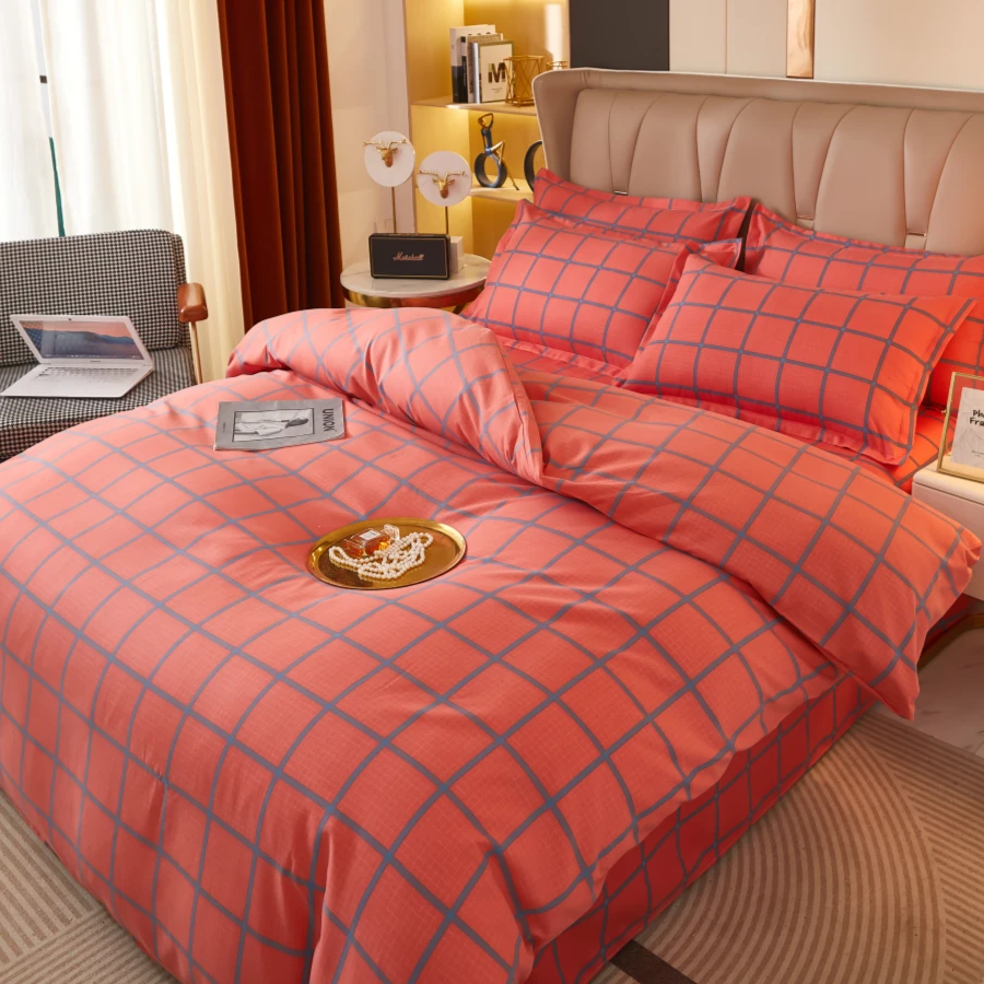 格子简约亲肤柔软格子款四件套-广岛