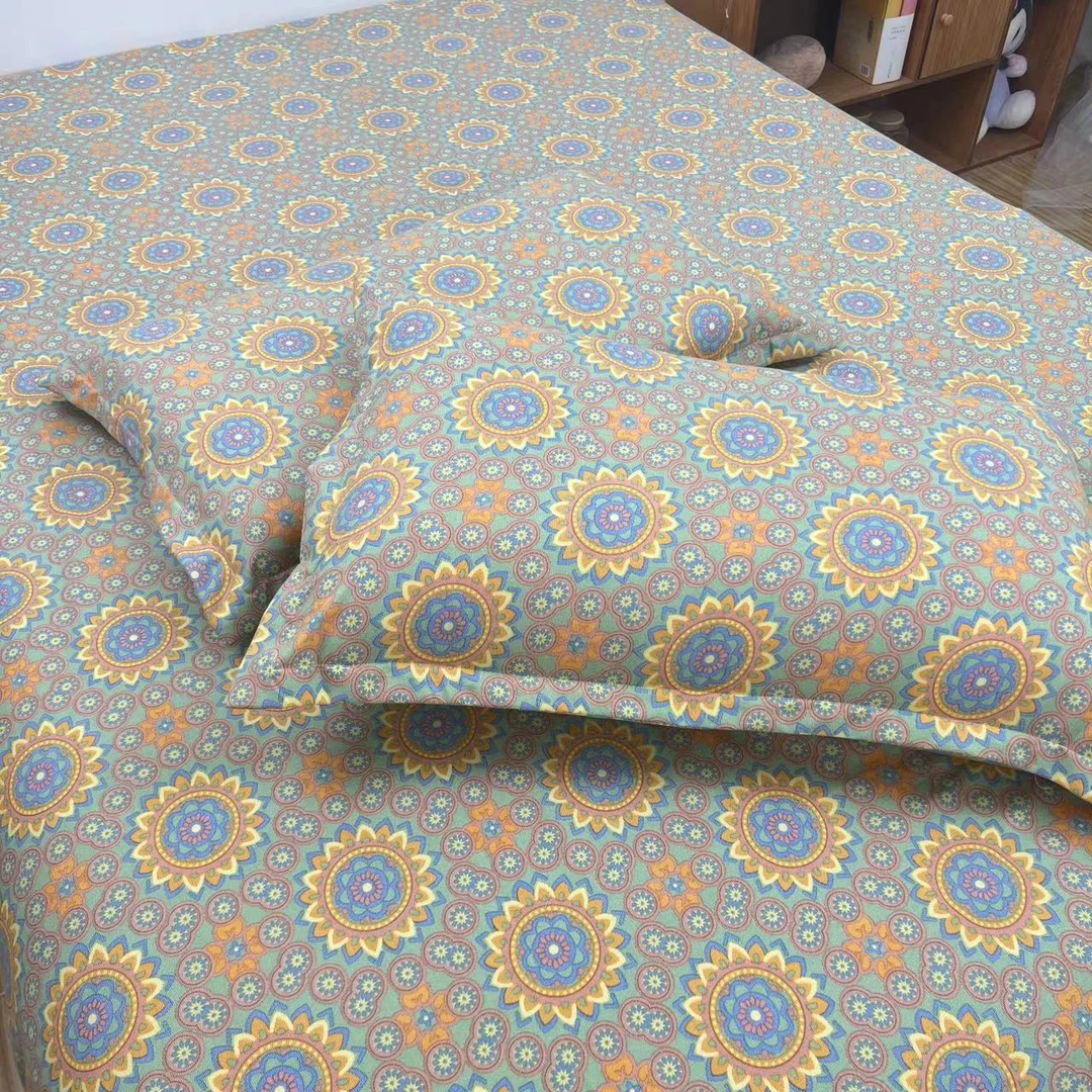 亲肤双层纱枕套--金玉满堂绿色（48*74）