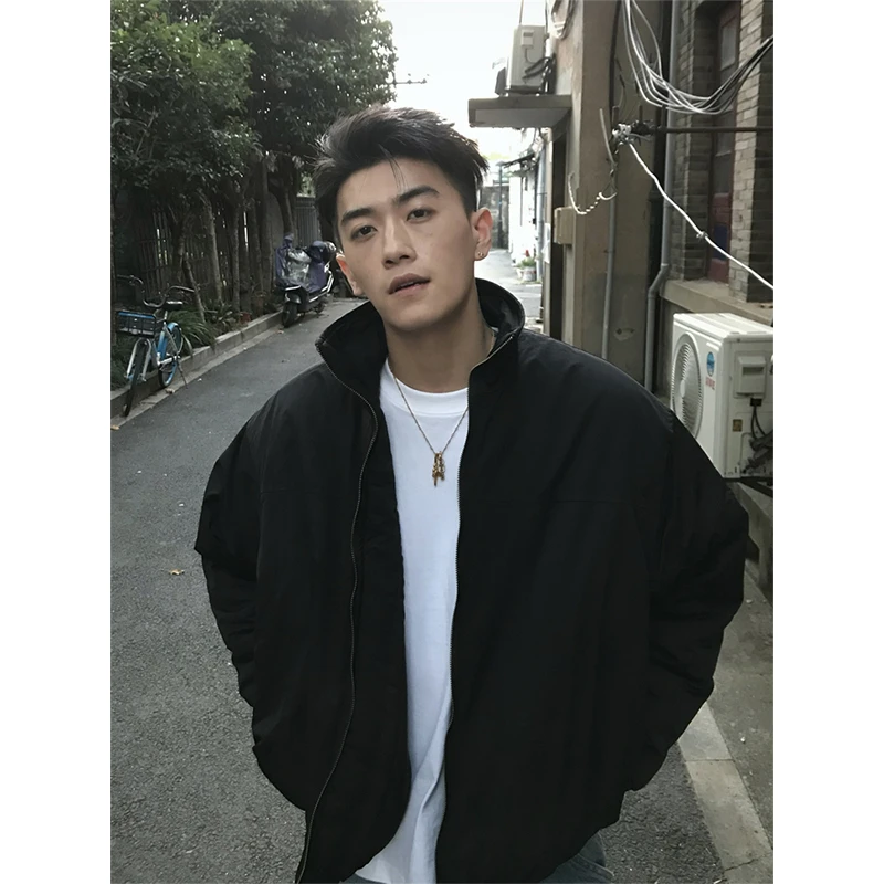 Rs6 冬季休闲简约纯色棉服男女同款vibe百搭款棉衣加厚保暖外套