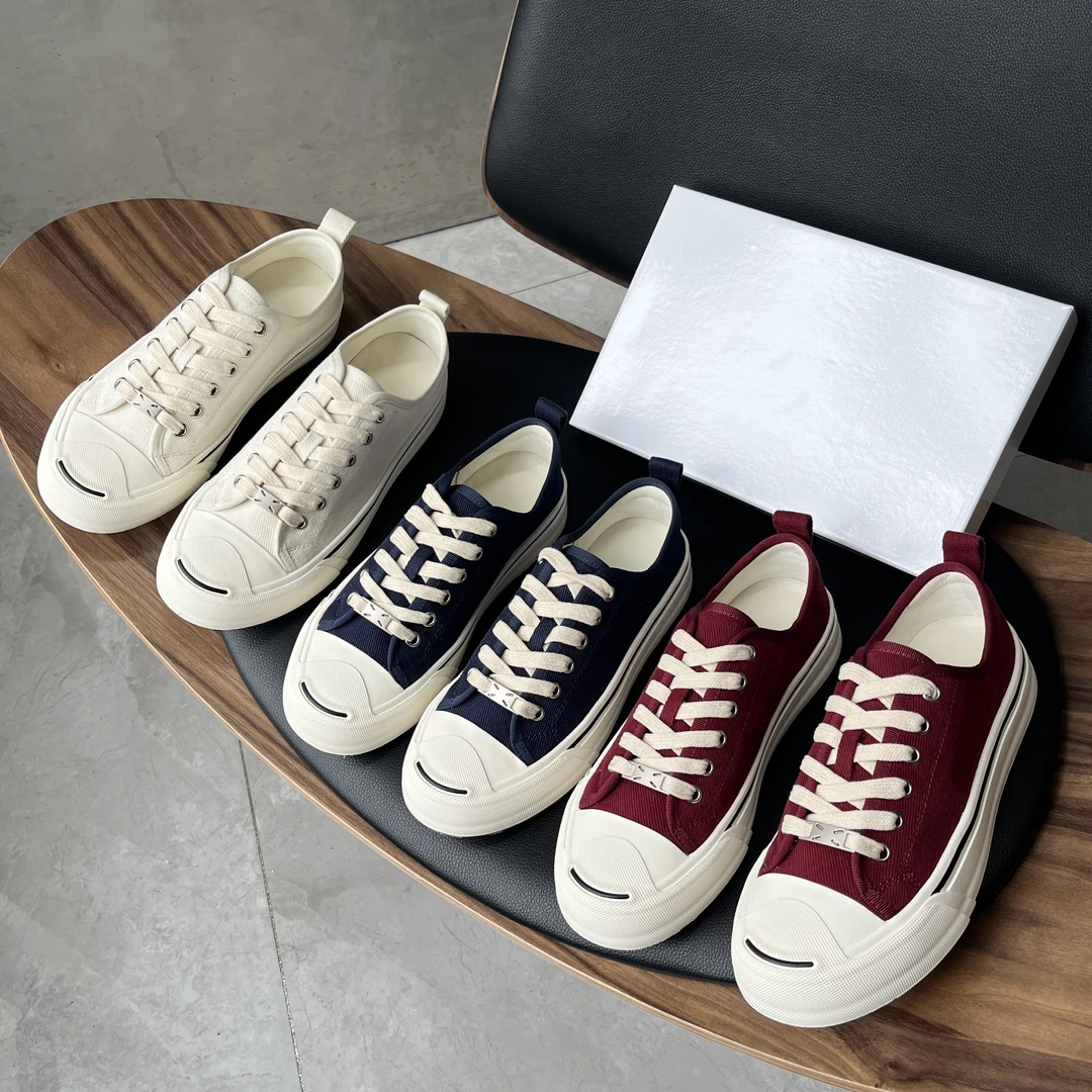 新款欧洲站开口笑帆布鞋低帮厚底百搭系带女鞋网红同款板鞋休闲鞋