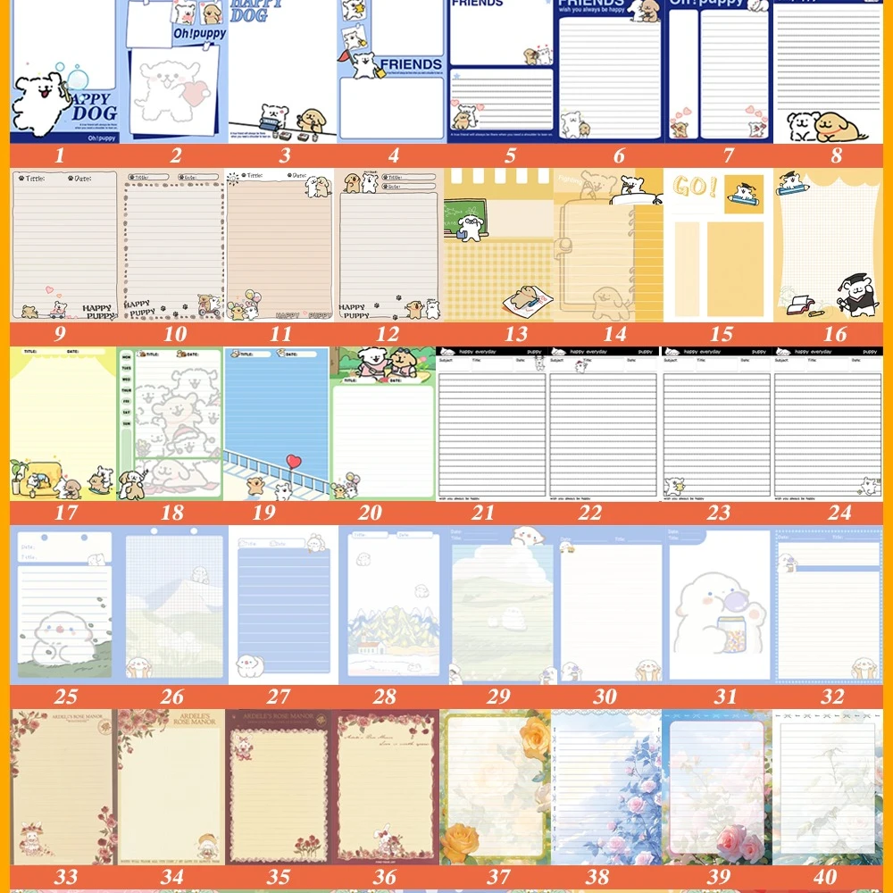 （直播间任选链接）百款彩页空白、网格、横线上翻拍纸本，草稿本