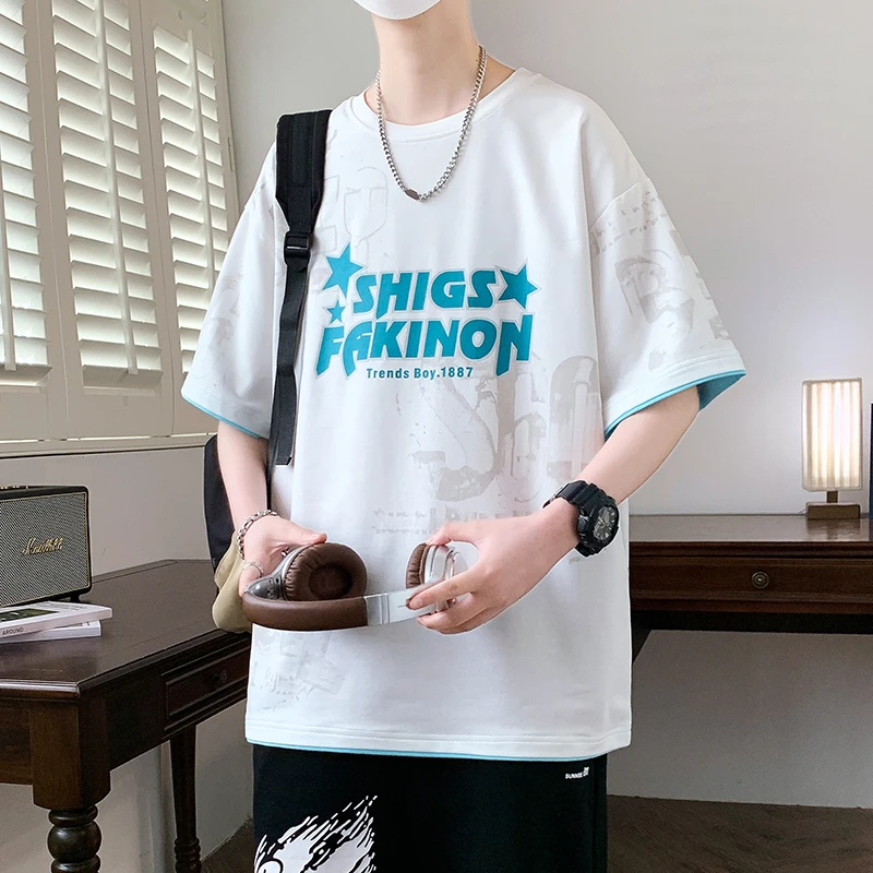 夏季13短袖t恤男孩12-18岁初高中学生16大童青少年男装15潮流上衣