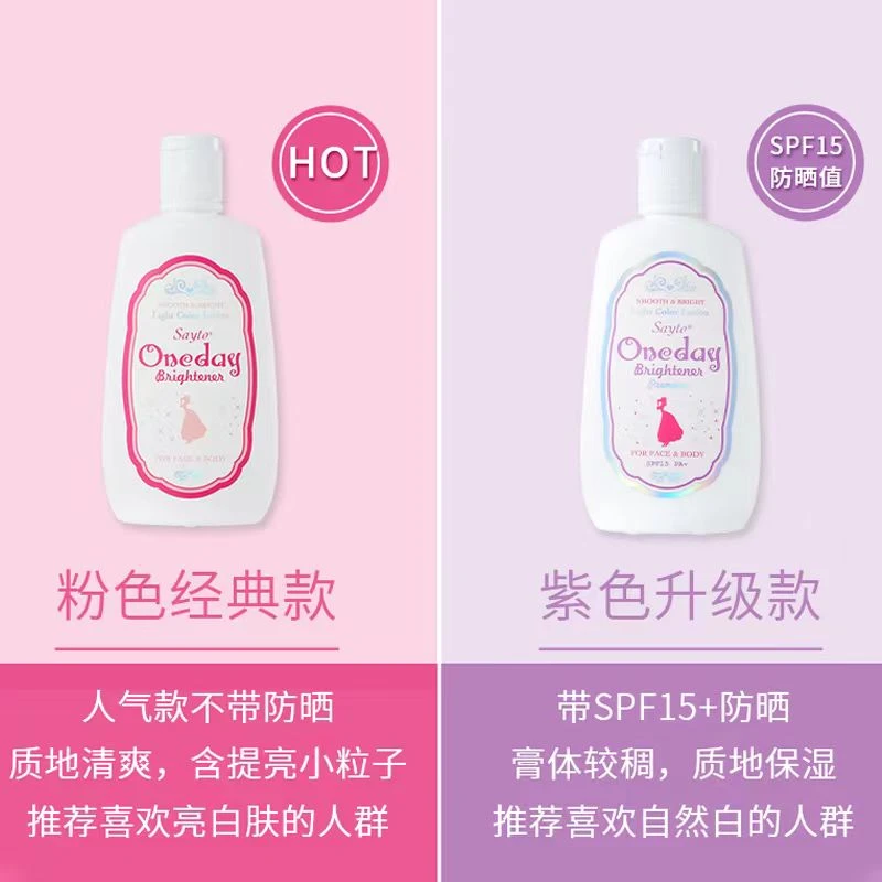 日本oneday美白身体乳素颜霜美白防晒保湿补水提亮肤白肌面部清爽