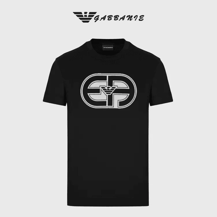 【专柜正品】意大利品牌男士短袖T恤夏季百搭透气圆领宽松印花半袖