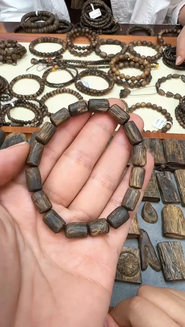 【闪购商品】沉香手串沉水随性桶珠单圈手串8克