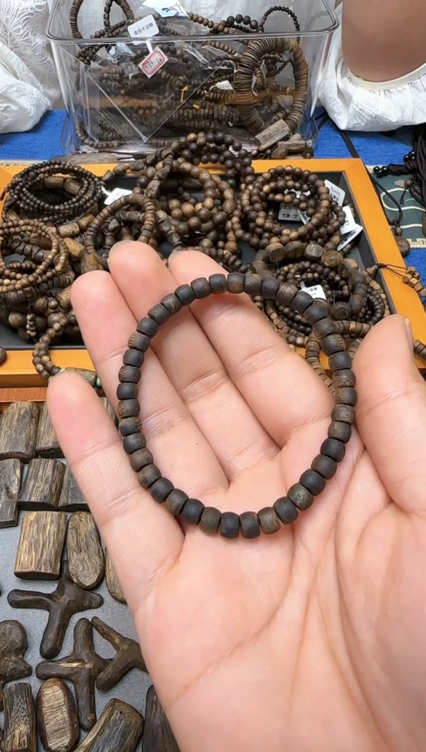 【闪购商品】沉香手串沉水单圈鼓珠手串卡5,3.5克