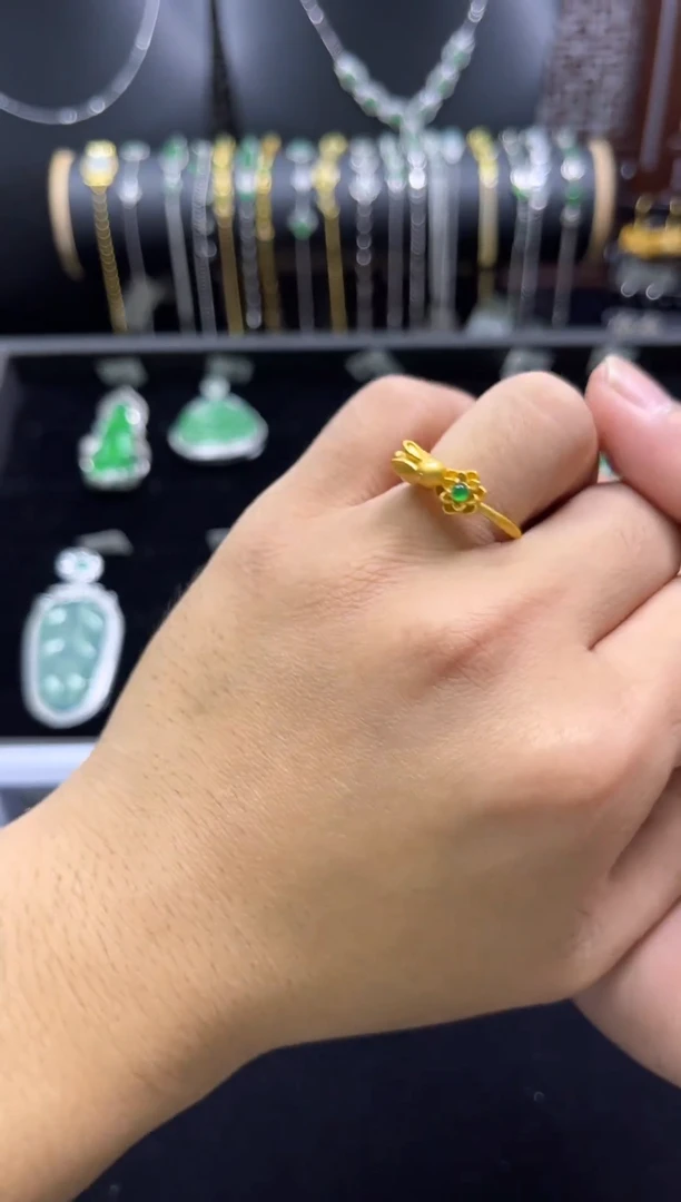 【闪购商品】翡翠戒指银S925镶嵌戒指