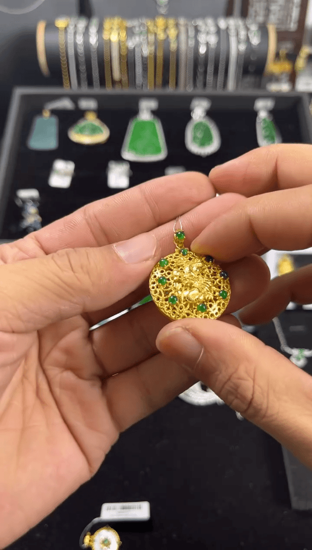 【闪购商品】翡翠吊坠(不含链)银S925镶嵌吊坠