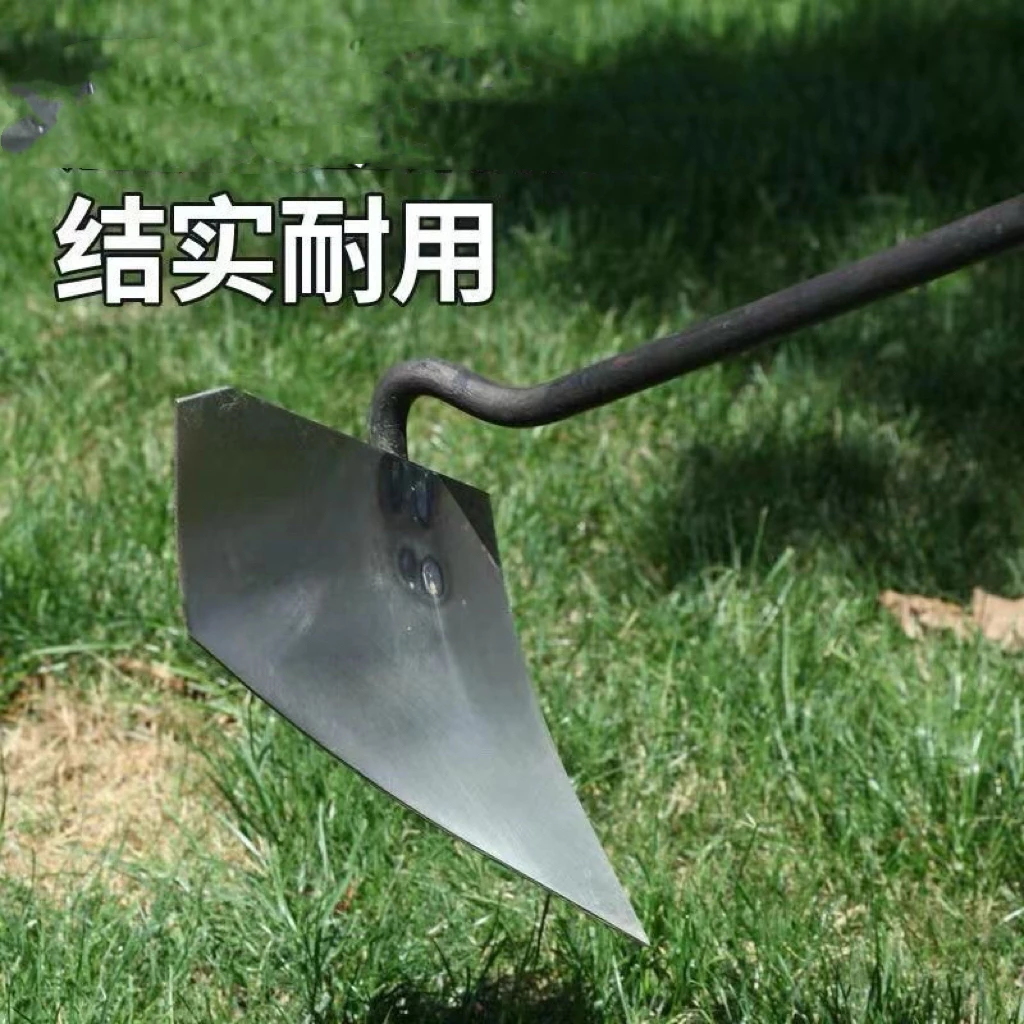 加厚锰钢三角锄头犁地松土神器开沟施肥尖头农用种菜刨坑开沟
