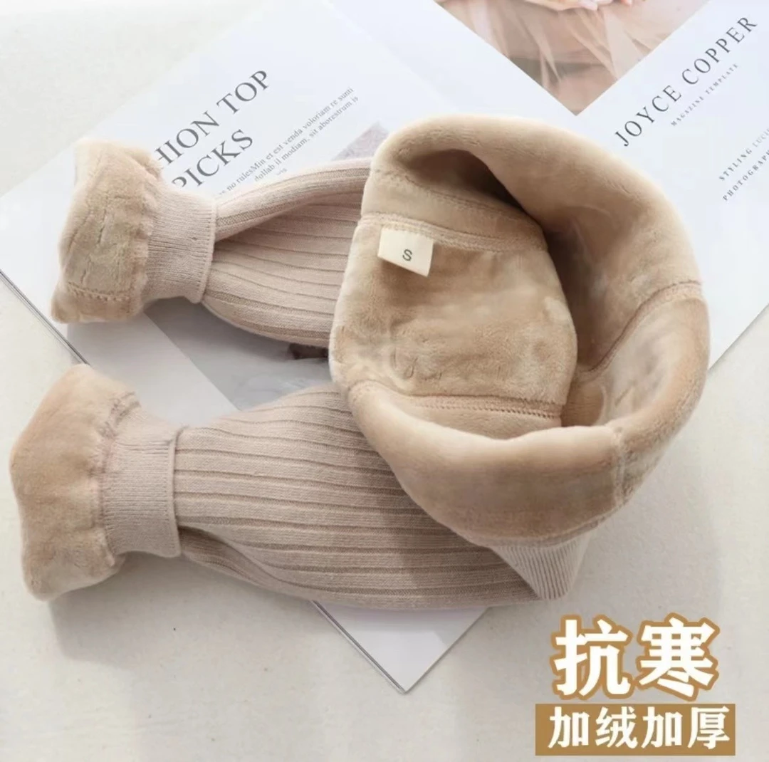 宝宝婴儿女童打底裤袜加绒秋冬季儿童加厚保暖裤中小童女孩九分裤
