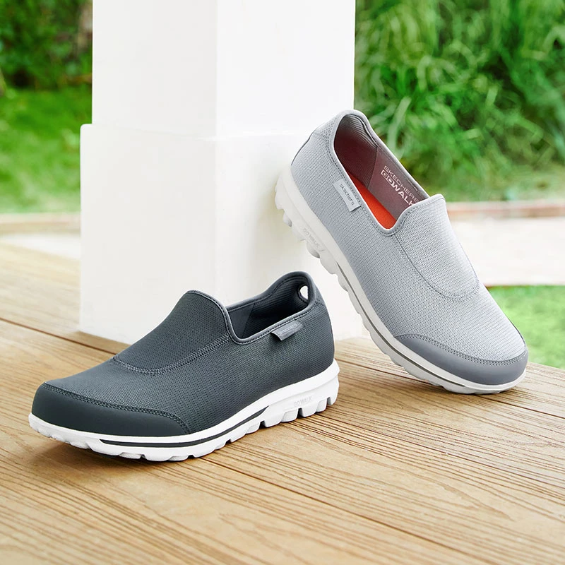Skechers斯凯奇男鞋新款一脚蹬轻质透气健步鞋休闲运动鞋216456