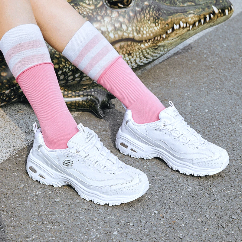 Skechers斯凯奇女鞋经典百搭熊猫小白鞋厚底休闲运动老爹鞋11931