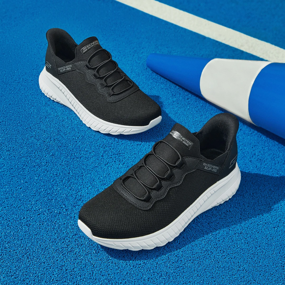 Skechers斯凯奇2024年男士闪穿鞋轻便一脚蹬减震休闲运行鞋118300